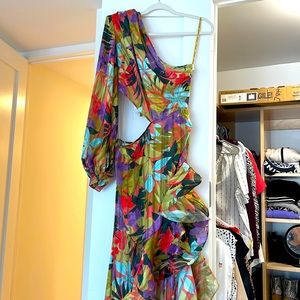 Brand new, never worn, tags on Bronx And Banco Tropics Violet One Sleeve Maxi